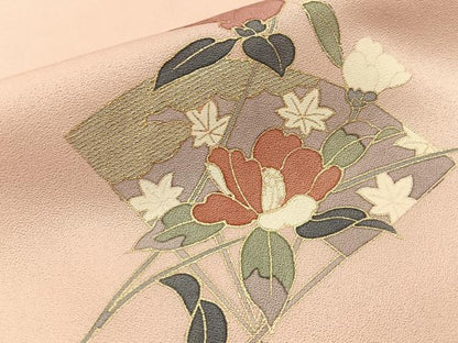平和屋着物■訪問着　鼓花文　暈し染め　金彩　正絹　逸品　BAAX6716hj