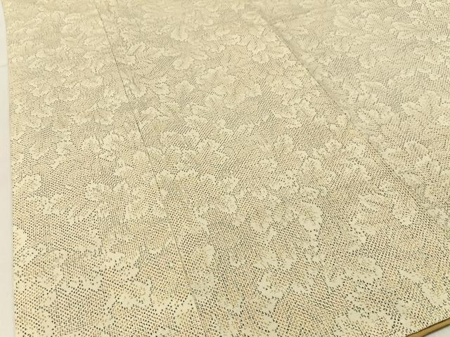 平和屋着物■上質な紬　草葉文　正絹　逸品　BAAX6717hj