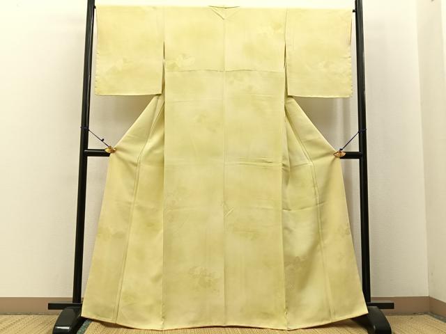 平和屋着物■上質な小紋　雲取扇面花地紋　暈し染め　正絹　逸品　未使用　BAAX6718hj