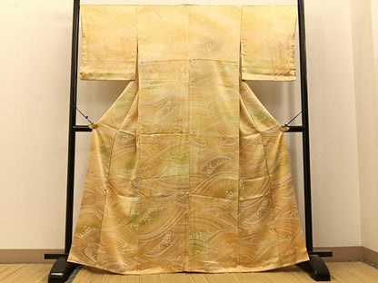 平和屋着物■上質な小紋　流水文　暈し染め　正絹　逸品　BAAX6719hj