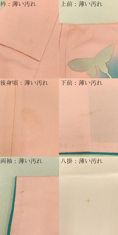 平和屋着物■訪問着　手描き　花蝶文　暈し染め　正絹　逸品　BAAX6721hj