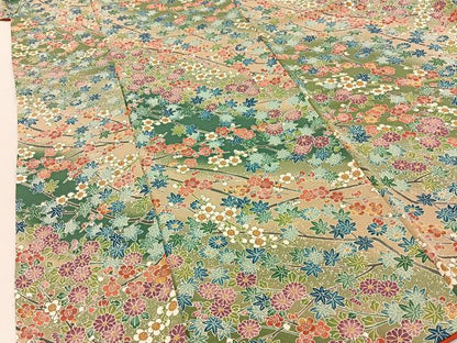 平和屋着物■上質な小紋　枝花文　暈し染め　正絹　逸品　BAAX6725hj