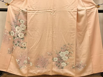 平和屋着物■訪問着　手描き　草花文　暈し染め　正絹　逸品　BAAX6728hj