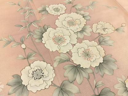 平和屋着物■訪問着　手描き　草花文　暈し染め　正絹　逸品　BAAX6728hj