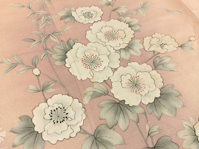 平和屋着物■訪問着　手描き　草花文　暈し染め　正絹　逸品　BAAX6728hj