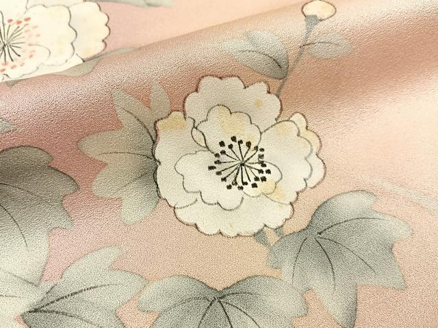 平和屋着物■訪問着　手描き　草花文　暈し染め　正絹　逸品　BAAX6728hj