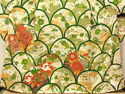平和屋着物■豪華振袖　駒刺繍　花青海波　金彩　正絹　逸品　BAAX6729hj