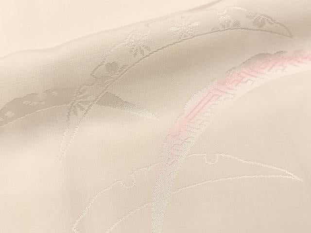 平和屋着物■長襦袢　無双仕立て　雪芝地紋　正絹　逸品　未使用　BAAX6739hj