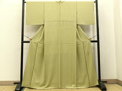 平和屋着物●本草木染作家　瑞寶　色無地　紋意匠　蒸栗色　正絹　逸品　BAAX6742hj
