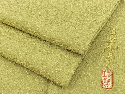 平和屋着物●本草木染作家　瑞寶　色無地　紋意匠　蒸栗色　正絹　逸品　BAAX6742hj