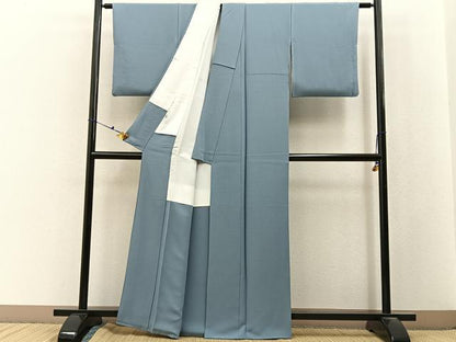 平和屋着物●本草木染作家　瑞寶　色無地　湊鼠色　正絹　逸品　BAAX6743hj