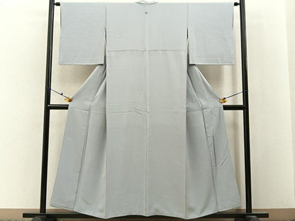 平和屋着物■上質な色無地　絹鼠色　正絹　逸品　BAAX6746hj