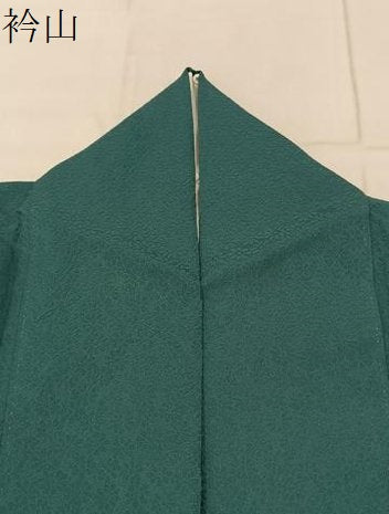 平和屋着物●上質な色無地　草花地紋　木賊色　正絹　逸品　BAAX6748hj