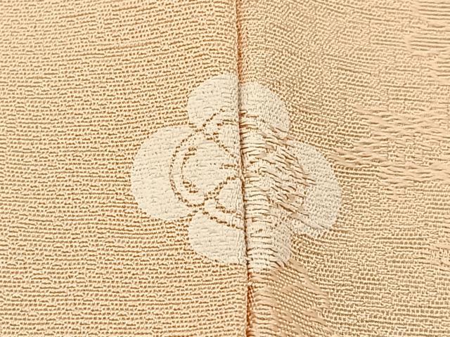平和屋着物■上質な色無地　草花地紋　肌色　正絹　逸品　BAAX6750hj