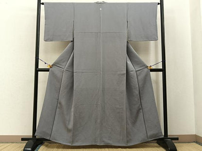 平和屋着物●上質な色無地　霞色　鬼しぼ縮緬　正絹　逸品　BAAX6751hj
