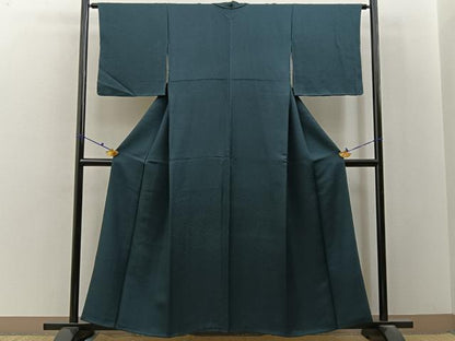 平和屋着物■上質な色無地　草葉地紋　革色　正絹　逸品　BAAX6754hj