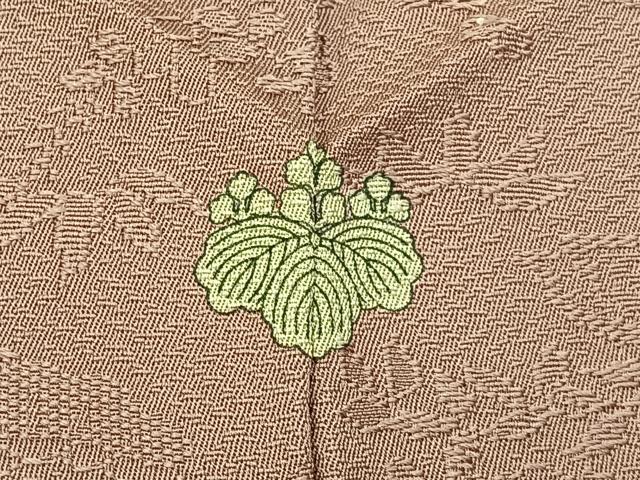 平和屋着物■上質な色無地　風景花地紋　薄柿色　さが美扱い　正絹　逸品　未使用　BAAX6755hj
