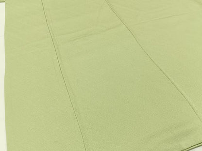平和屋着物●上質な色無地　若菜色　正絹　逸品　BAAX6756hj