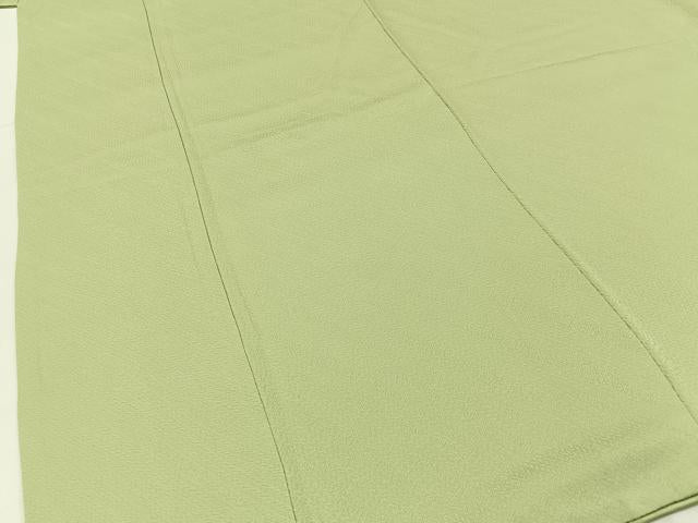 平和屋着物●上質な色無地　若菜色　正絹　逸品　BAAX6756hj