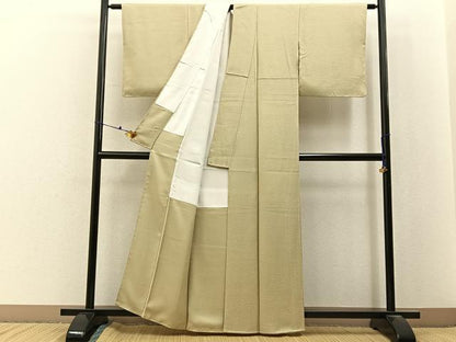 平和屋着物■上質な色無地　作家物　浜松花地紋　砥粉色　正絹　逸品　BAAX6759hj
