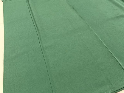 平和屋着物■上質な色無地　緑青色　正絹　逸品　BAAX6760hj