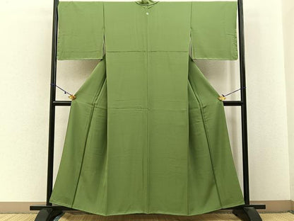 平和屋着物■上質な色無地　柳茶色　正絹　逸品　未使用　BAAX6761hj