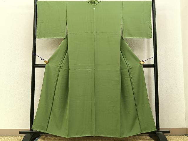 平和屋着物■上質な色無地　柳茶色　正絹　逸品　未使用　BAAX6761hj