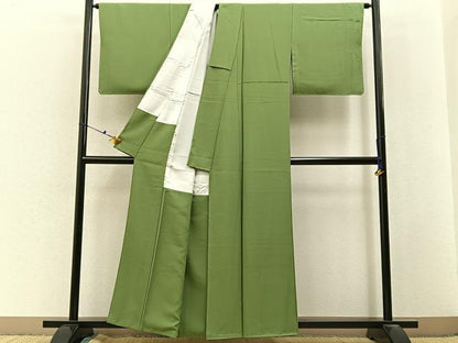 平和屋着物■上質な色無地　柳茶色　正絹　逸品　未使用　BAAX6761hj