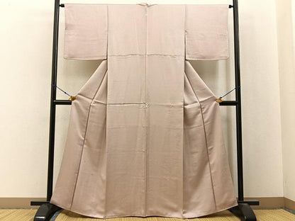 平和屋着物■上質な色無地　草花地紋　薄卵色　正絹　逸品　BAAX6764hj