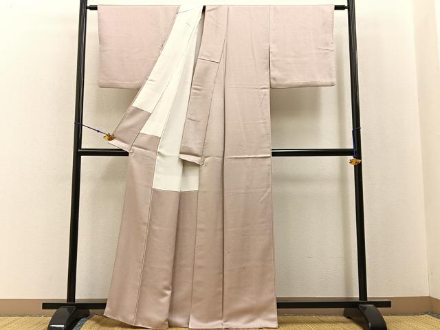 平和屋着物■上質な色無地　草花地紋　薄卵色　正絹　逸品　BAAX6764hj