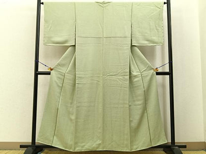 平和屋着物■上質な色無地　浜松花地紋　若菜色　正絹　逸品　未使用　BAAX6765hj