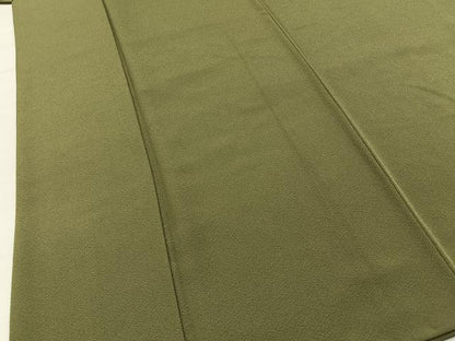 平和屋着物■上質な色無地　黄海松茶色　鈴乃屋扱い　正絹　逸品　BAAX6769hj