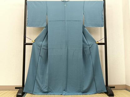 平和屋着物●上質な色無地　湊鼠色　正絹　逸品　BAAX6773hj