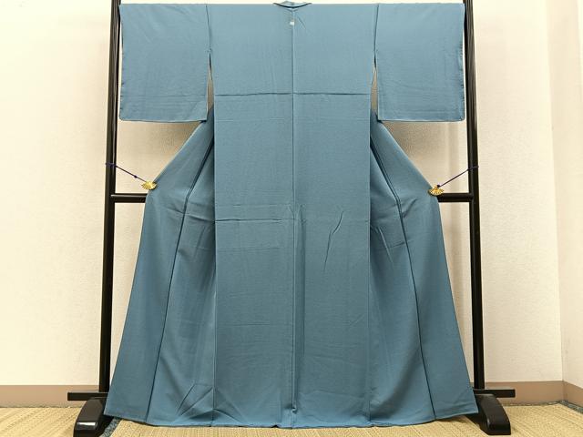 平和屋着物●上質な色無地　湊鼠色　正絹　逸品　BAAX6773hj
