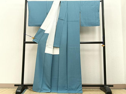 平和屋着物●上質な色無地　湊鼠色　正絹　逸品　BAAX6773hj