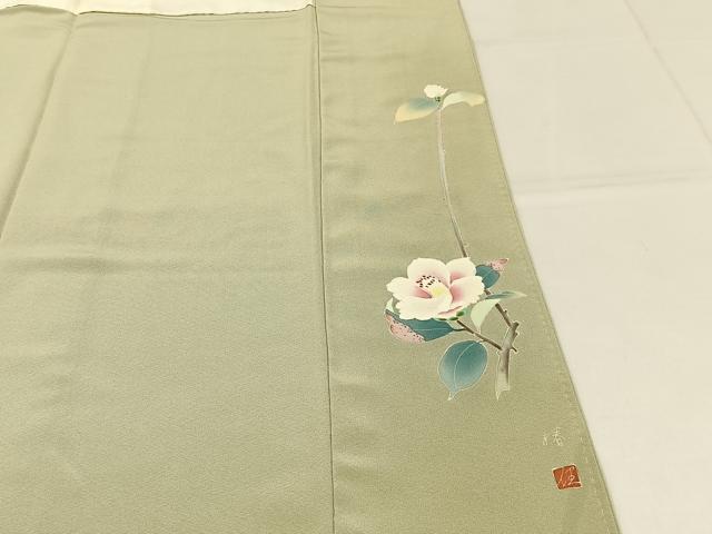 平和屋着物■上質な色無地　作家物　砂色　正絹　逸品　BAAX6775hj