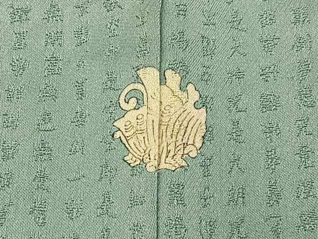 平和屋着物●上質な色無地　文字地紋　白藍色　正絹　逸品　BAAX6779hj