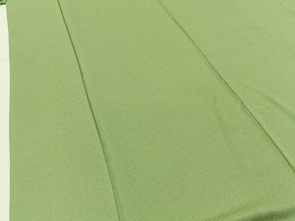 平和屋着物■上質な色無地　菊地紋　若菜色　正絹　逸品　BAAX6780hj