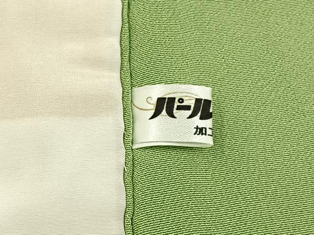 平和屋着物●皇室デザイナー　中村乃武夫監修　色無地　若葉色　正絹　逸品　BAAX6782hj