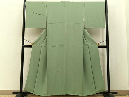 平和屋着物■上質な色無地　彩の蔵　柳茶色　反端付き　正絹　逸品　BAAX6783hj