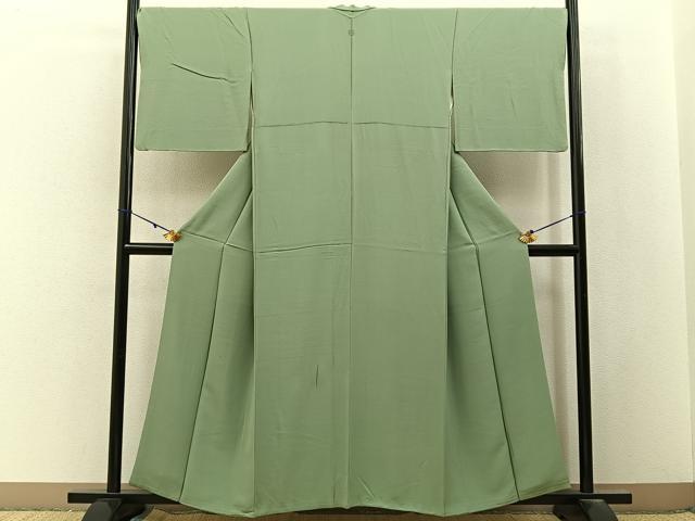 平和屋着物■上質な色無地　彩の蔵　柳茶色　反端付き　正絹　逸品　BAAX6783hj