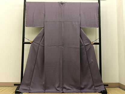 平和屋着物●上質な色無地　作家物　浅紫色　ロング丈　正絹　逸品　未使用　BAAX6784hj