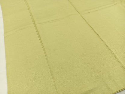 平和屋着物■上質な色無地　草花地紋　淡黄色　正絹　逸品　BAAX6785hj