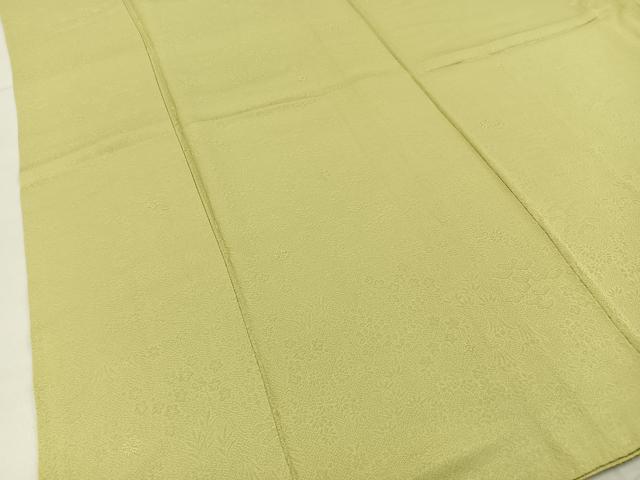 平和屋着物■上質な色無地　草花地紋　淡黄色　正絹　逸品　BAAX6785hj