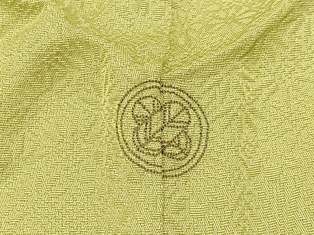 平和屋着物■上質な色無地　草花地紋　淡黄色　正絹　逸品　BAAX6785hj