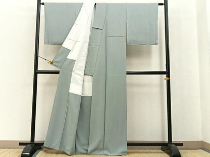 平和屋着物●上質な色無地　蕎麦切色　正絹　逸品　BAAX6786hj