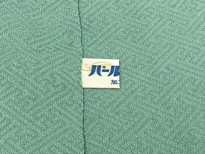 平和屋着物■上質な色無地　菊地紋　錆青磁色　正絹　逸品　BAAX6787hj