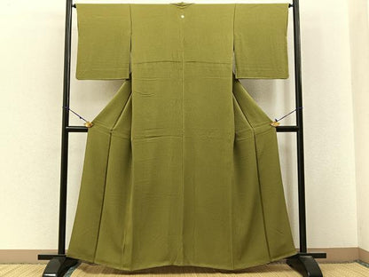 平和屋着物■ファッションデザイナー 花井幸子監修　色無地　梅幸茶色　鬼しぼ縮緬　正絹　逸品　BAAX6790hj