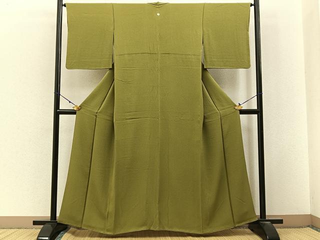 平和屋着物■ファッションデザイナー 花井幸子監修　色無地　梅幸茶色　鬼しぼ縮緬　正絹　逸品　BAAX6790hj