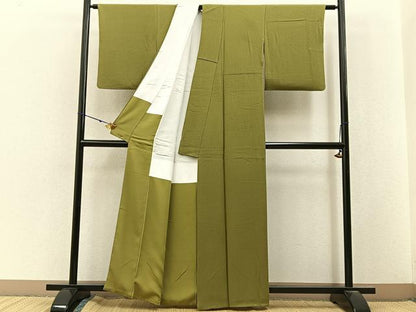 平和屋着物■ファッションデザイナー 花井幸子監修　色無地　梅幸茶色　鬼しぼ縮緬　正絹　逸品　BAAX6790hj